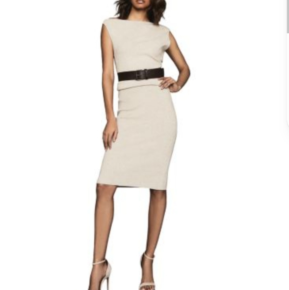 NWT REISS | Claudine Draped Knitted Dress - Picture 3 of 7